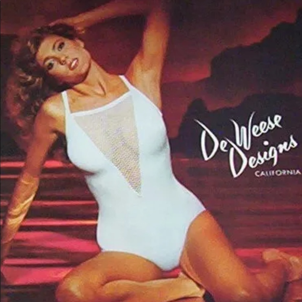 Vintage De Weese design California white NWT swim
